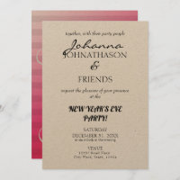 Kraft Beach Pink Monogram Funny NYE