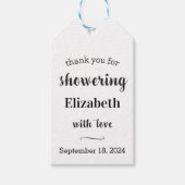 Kraft bedankkaart voor baby- of bruidsfeest cadeaulabel (Voorkant)