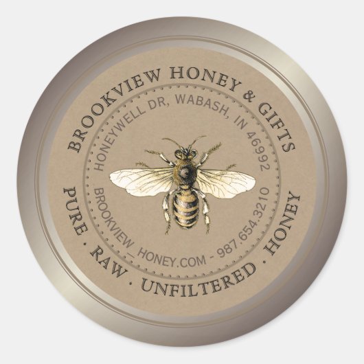 Kraft  Bee Honey Jar Label (Voorkant)