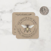 Kraft  Bee Honey Jar Label of Visitekaartje Notitiekaartje (Voorkant / Achterkant in situ)