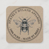 Kraft  Bee Honey Jar Label zonder punch-hole Notitiekaartje (Voorkant)