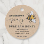 Kraft Bee logo script bijiary honey jar label (Voorkant)