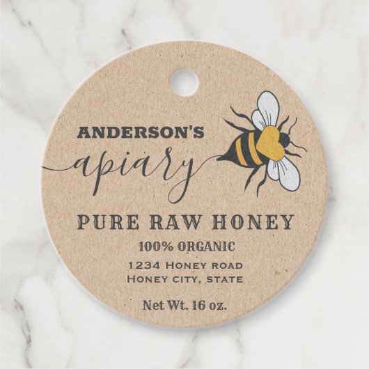 Kraft Bee logo script bijiary honey jar label (Voorkant)