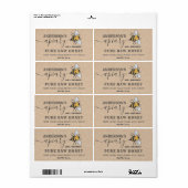 Kraft Bee logo script bijiary honey jar label (Full Sheet)