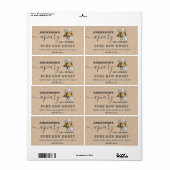 Kraft Bee logo script bijiary honey jar label (Full Sheet)