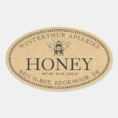 KRAFT  BEE OVAL HONEY LABEL (Voorkant)