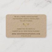 Kraft Beehives Apiary Label with Gold Heart and Be (Achterkant)