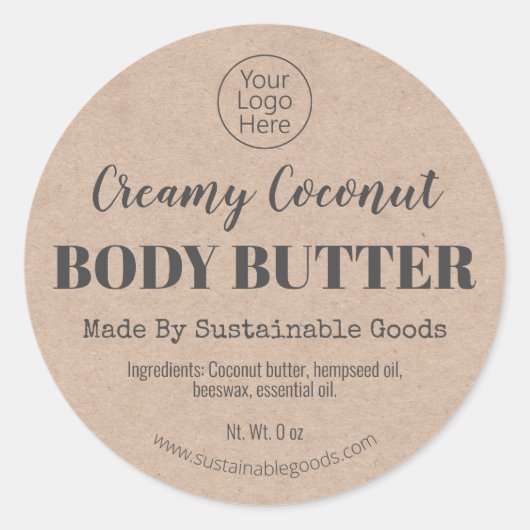 Kraft Biologische Handgemaakte Body Butter Logo La Ronde Sticker (Voorkant)