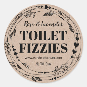 Kraft Biologische Handgemaakte Toilet Fizzy Bom La Ronde Sticker