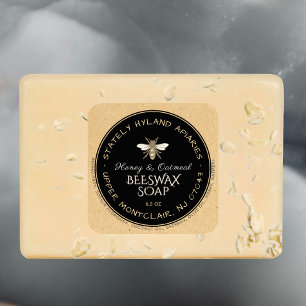 Kraft & Black Handwrite Beeswax Soap Label