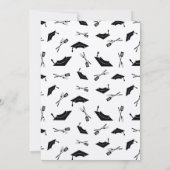 Kraft Black Modern BBQ Graduation Party Invitation Kaart (Achterkant)