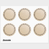 Kraft Blank Hand Drawn Wreath Jar Ronde Sticker (Vel)
