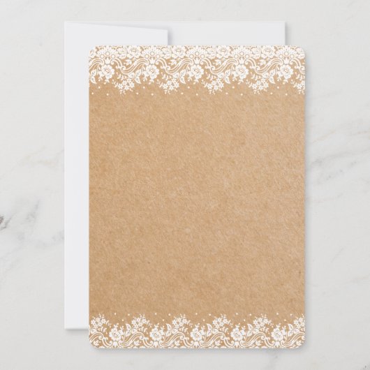  Kraft Bloemen Kant Bruiloft Uitnodiging (Achterkant)