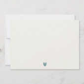 KRAFT BLUE GOLD GREEN FLORAL WATERVERF WEDING BEDANKKAART (Achterkant)