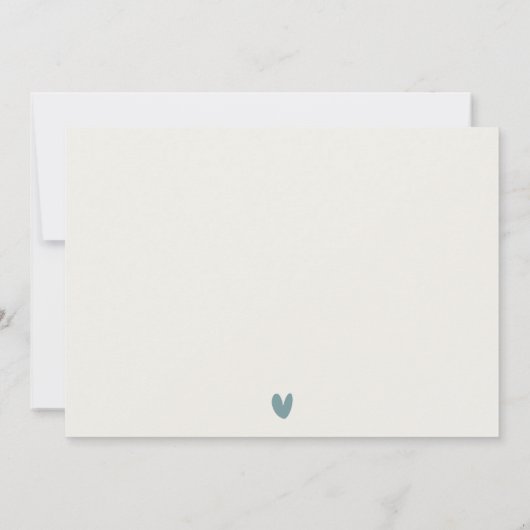 KRAFT BLUE GOLD GREEN FLORAL WATERVERF WEDING BEDANKKAART (Achterkant)