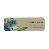 KRAFT BLUE GREEN GOLD FLORAL WATERVERF ADRES ETIKET (Voorkant)