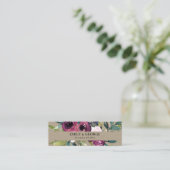KRAFT BLUSH BURGUNDY FLORAL BUNCH WEDDING WEBSITE MINI VISITEKAARTJE (Staand voorkant)