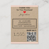 Kraft Blush Necklace Earrings Logo Website QR Code Visitekaartje (Achterkant)