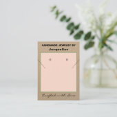 Kraft Blush Necklace Earrings Logo Website QR Code Visitekaartje (Staand voorkant)
