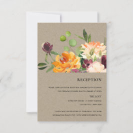 KRAFT BLUSH YELLOW ORANJE FLORAL BUNCH RECEPT RSVP KAARTJE