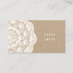 Kraft Board & Lace Doily Mode Visitekaartjes