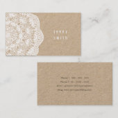 Kraft Board & Lace Doily Mode Visitekaartjes (Voorkant / Achterkant)