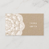 Kraft Board & Lace Doily Mode Visitekaartjes (Voorkant)