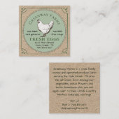 Kraft Boerderij Name Fresh Eggs Visitekaartje with (Voorkant / Achterkant)