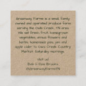 Kraft Boerderij Name Fresh Eggs Visitekaartje with (Achterkant)