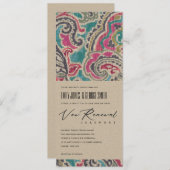 KRAFT BOHO IKAT TRIBAL PATTERN PINK VOW RENEWEL KAART (Voorkant / Achterkant)