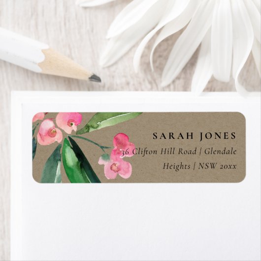 KRAFT BOHO PINK CHRIST THORN CACTI BLOOM ADRES ETIKET (Insitu)