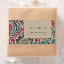 KRAFT BOHO TRIBAL IKAT PINK BLAUWGROEN ADRES WEDIN ETIKET