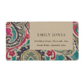 KRAFT BOHO TRIBAL IKAT PINK BLAUWGROEN ADRES WEDIN ETIKET (Voorkant)