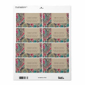 KRAFT BOHO TRIBAL IKAT PINK BLAUWGROEN ADRES WEDIN ETIKET (Full Sheet)