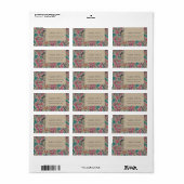 KRAFT BOHO TRIBAL IKAT PINK BLAUWGROEN ADRES WEDIN ETIKET (Full Sheet)