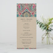 KRAFT BOHO TRIBAL IKATFL WEDDING CEREMONY PROGRAMM MENU (Staand voorkant)