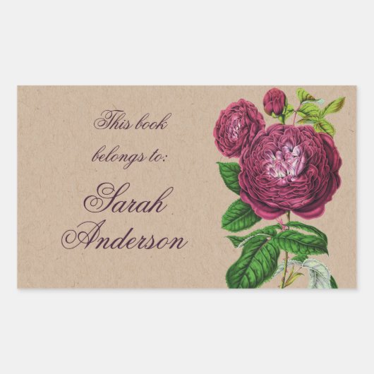  Kraft Book bord Stickers Dit behoort tot (Voorkant)