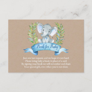 Kraft Boy Rustic Elephant Books for Baby Insert Informatiekaartje