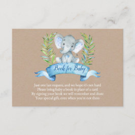 Kraft Boy Rustic Elephant Books for Baby Insert Informatiekaartje