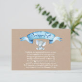 Kraft Boy Rustic Elephant Unwrapted Gift Insert Informatiekaartje (Staand voorkant)