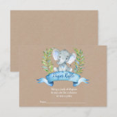 Kraft Boy Rustic Olifant Luierspel Insteekkaart Informatiekaartje (Voorkant / Achterkant)