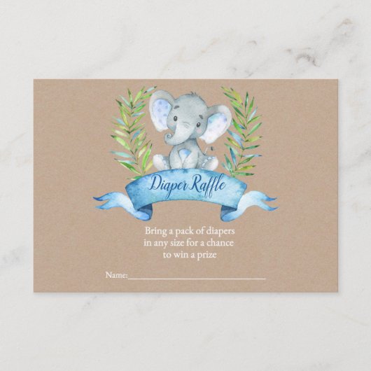 Kraft Boy Rustic Olifant Luierspel Insteekkaart Informatiekaartje (Voorkant)