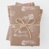 Kraft  Briefkaarten, Berichten en Plaid Inpakpapier Vel (In situ)