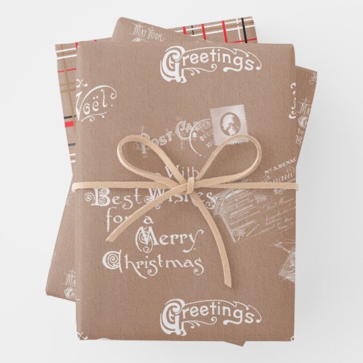 Kraft  Briefkaarten, Berichten en Plaid Inpakpapier Vel (In situ)