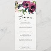 KRAFT BRIGHT BLUSH BURGUNDY FLORAL BUNCH WEDING MENU (Voorkant)