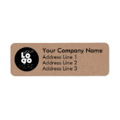 Kraft Brown Business Logo Return Address Labels (Voorkant)
