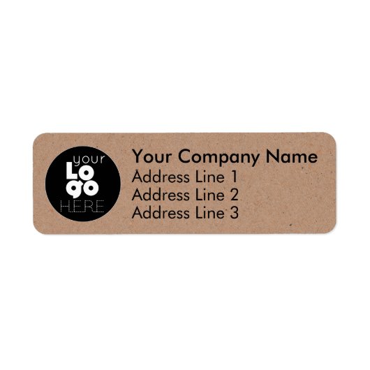 Kraft Brown Business Logo Return Address Labels (Voorkant)