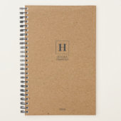 Kraft Brown Classic Monogram Persoonlijk Wekelijks Planner (Voorkant)