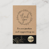 Kraft Brown Dank u Kaarten met Aangepaste Logo Visitekaartje (Voorkant)