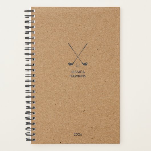Kraft Brown Golf Club Personal Weekly Planner (Voorkant)